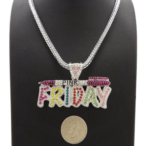 Nicki Minaj Pink Friday Pendant 18" Franco Chain - Picture 1 of 5